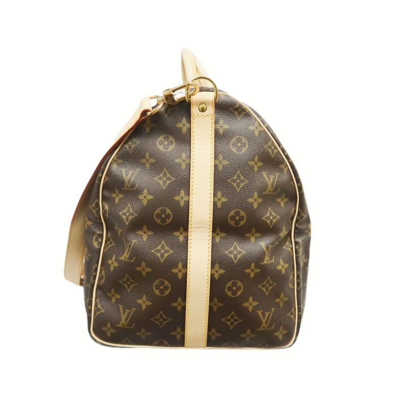 LOUIS VUITTON LV Keepall Bandoulière 55 Monogram Brown Boston Bag W/Full Accessories
