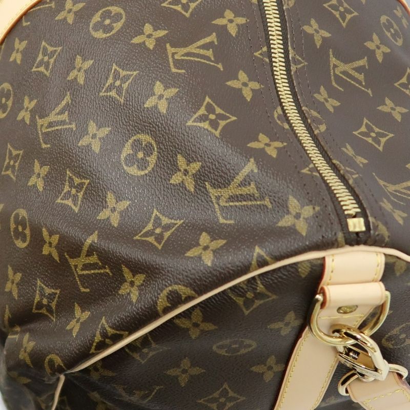 LOUIS VUITTON LV Keepall Bandoulière 55 Monogram Brown Boston Bag W/Full Accessories