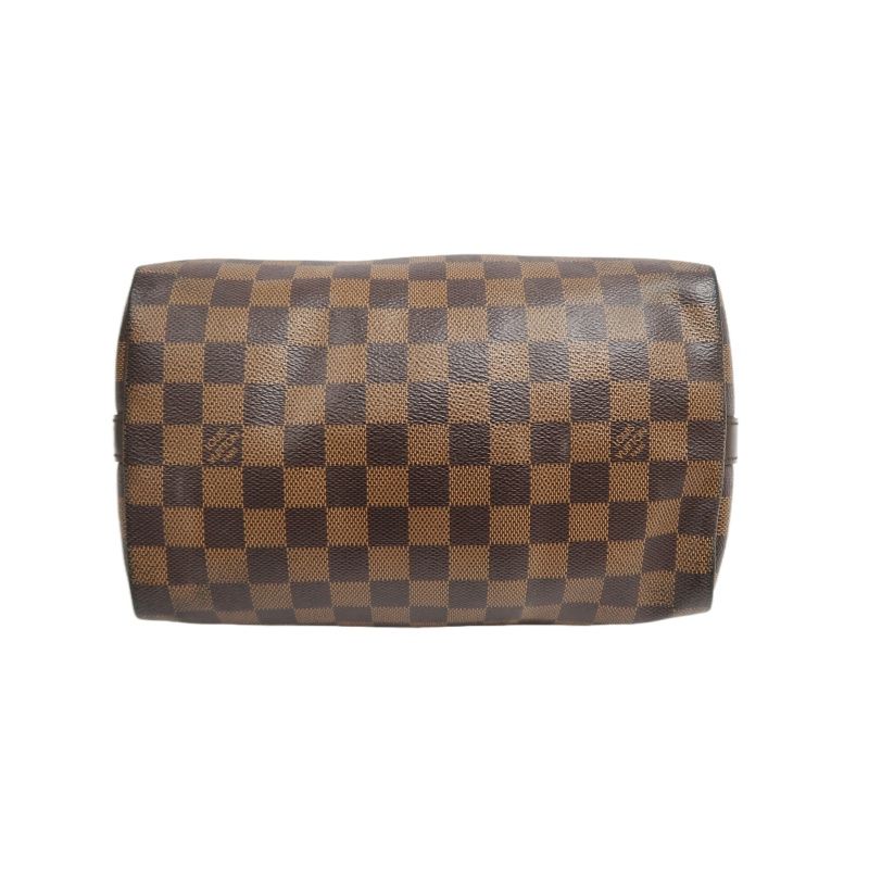 LOUIS VUITTON Speedy Bandoulière 25 Handbag, Damier Coated Canvas, Brown, With Cadena·2 Keys·Shoulder Strap