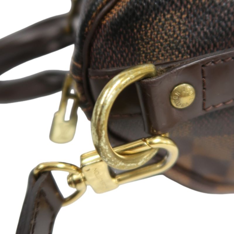 LOUIS VUITTON Speedy Bandoulière 25 Handbag, Damier Coated Canvas, Brown, With Cadena·2 Keys·Shoulder Strap