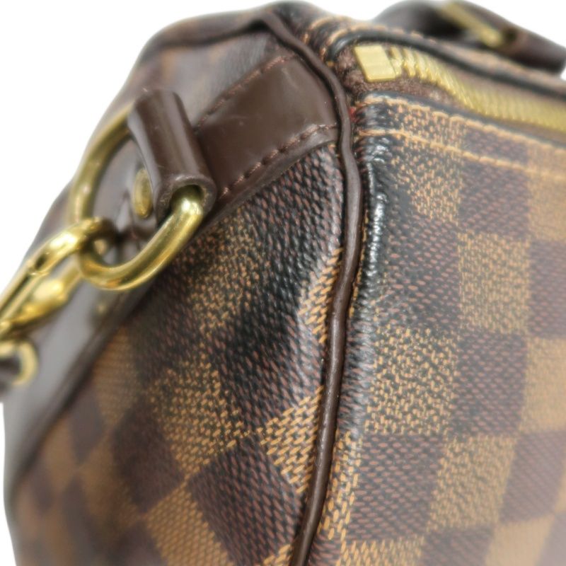 LOUIS VUITTON Speedy Bandoulière 25 Handbag, Damier Coated Canvas, Brown, With Cadena·2 Keys·Shoulder Strap