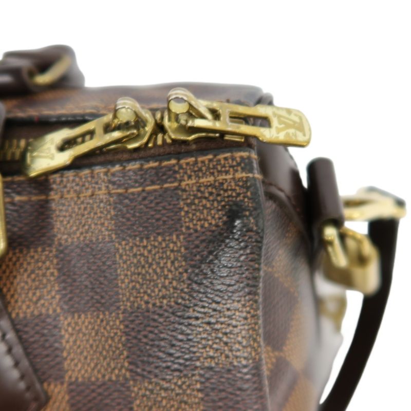 LOUIS VUITTON Speedy Bandoulière 25 Handbag, Damier Coated Canvas, Brown, With Cadena·2 Keys·Shoulder Strap