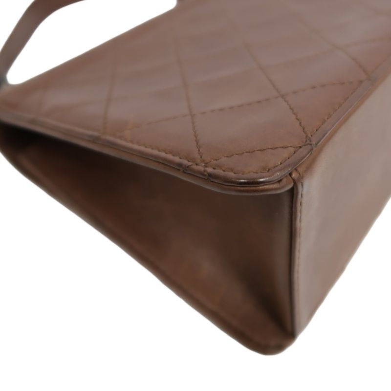 CHANEL Matelassé Flap Handbag, Lambskin, Brow