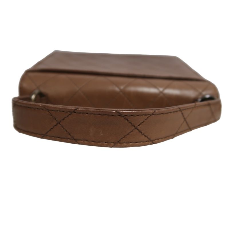 CHANEL Matelassé Flap Handbag, Lambskin, Brow