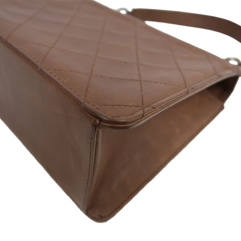 CHANEL Matelassé Flap Handbag, Lambskin, Brow