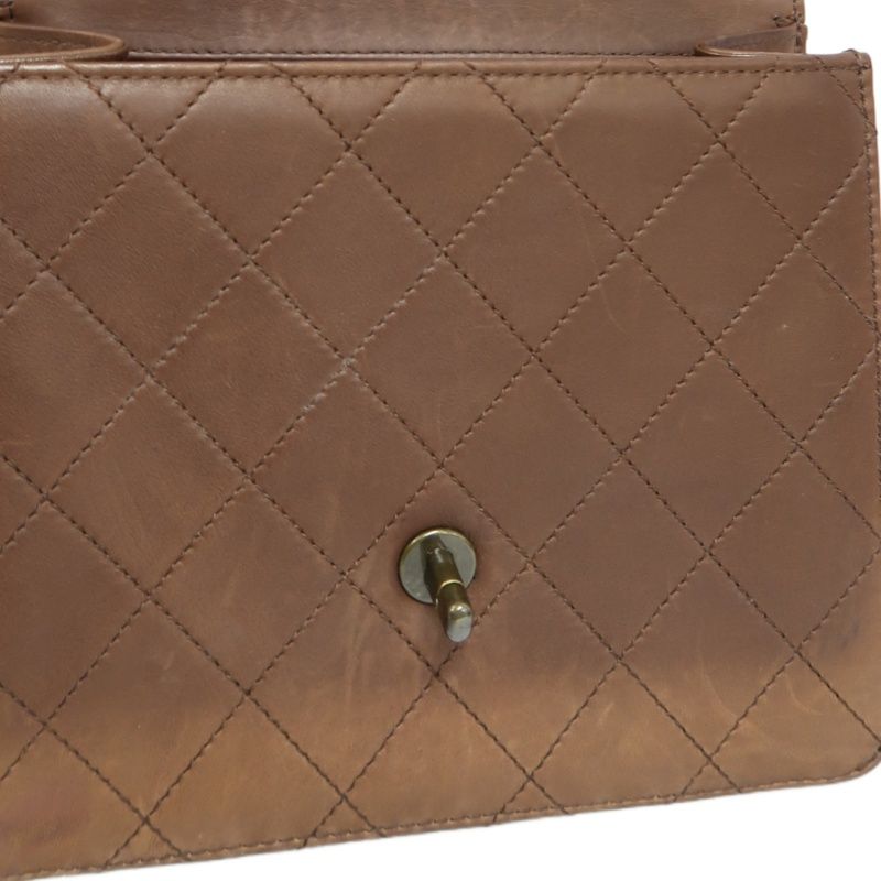 CHANEL Matelassé Flap Handbag, Lambskin, Brow