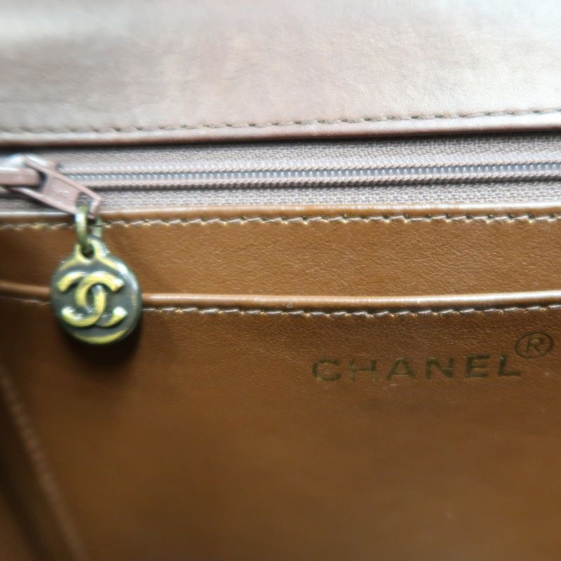CHANEL Matelassé Flap Handbag, Lambskin, Brow