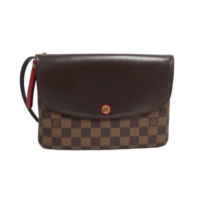LOUIS VUITTON Damier Ebene Twice Brown Crossbody Bag