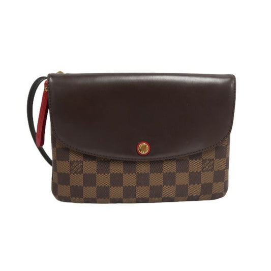 LOUIS VUITTON Damier Ebene Twice Brown Crossbody Bag