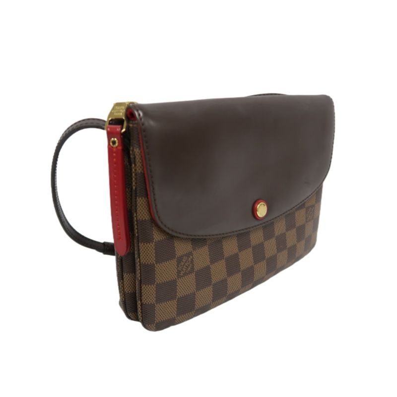 LOUIS VUITTON Damier Ebene Twice Brown Crossbody Bag
