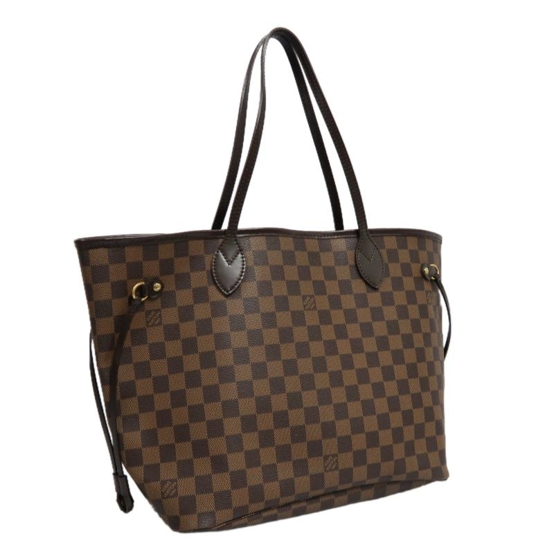 LOUIS VUITTON Neverfull MM Damier Tote Bag, Brown - LV Coated Canvas (PVC-based) Shoulder Shopping Tote