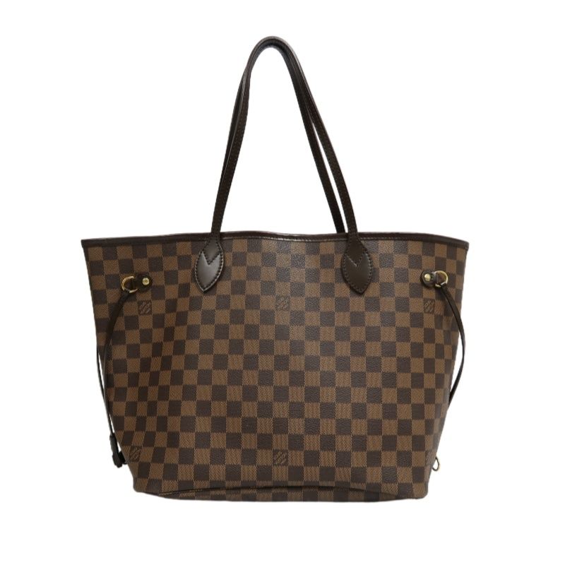 LOUIS VUITTON Neverfull MM Damier Tote Bag, Brown - LV Coated Canvas (PVC-based) Shoulder Shopping Tote