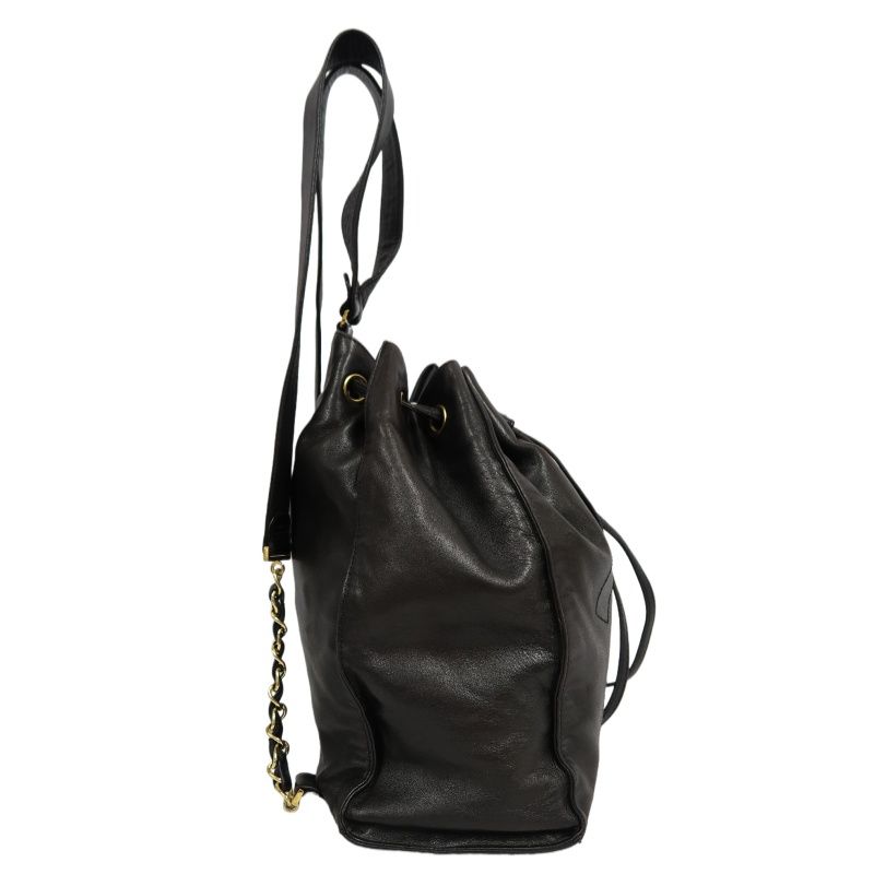 CHANEL Coco Mark Black Lambskin Backpack with Gold Hardware