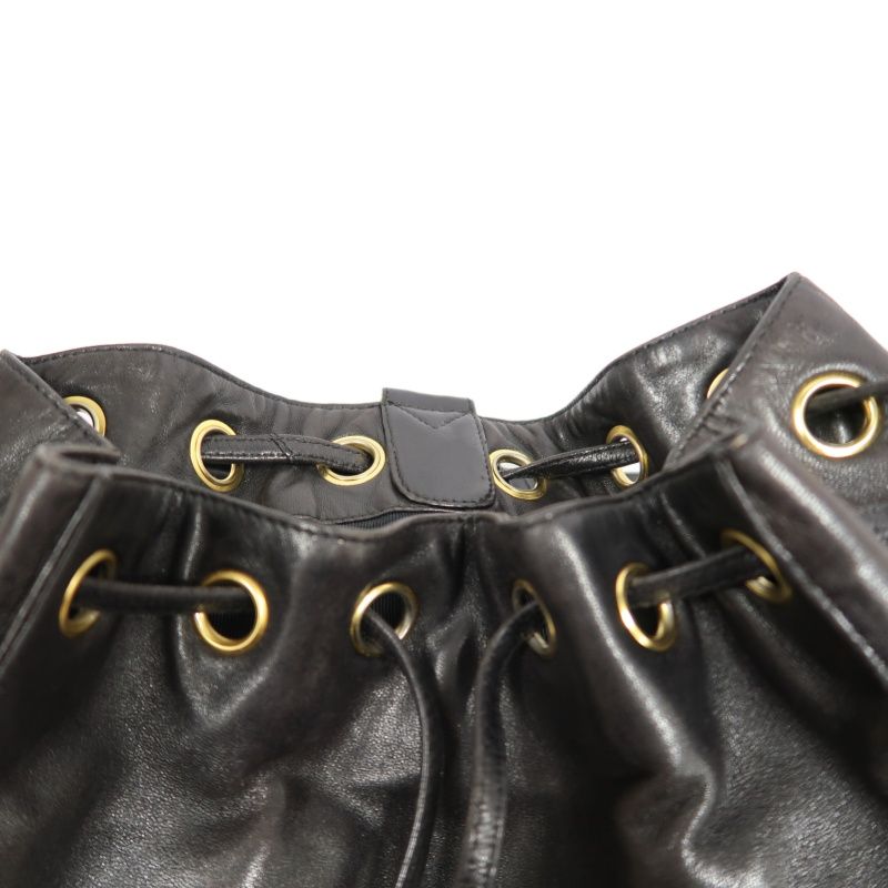 CHANEL Coco Mark Black Lambskin Backpack with Gold Hardware