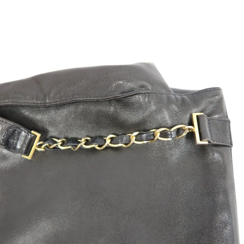 CHANEL Coco Mark Black Lambskin Backpack with Gold Hardware