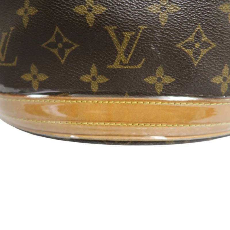 LOUIS VUITTON Bucket PM Monogram Shoulder Tote - Brown Coated Canvas with Pouch