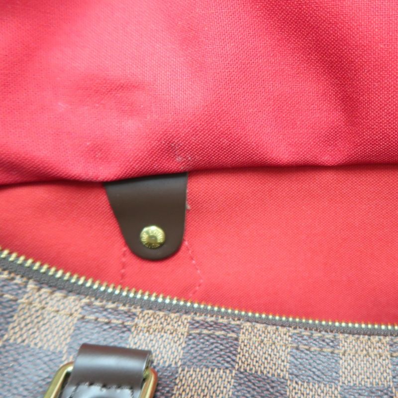 LOUIS VUITTON Speedy 30 Handbag, Damier Ebene Coated Canvas, Brown, No Lock and Keys, With Dust Bag