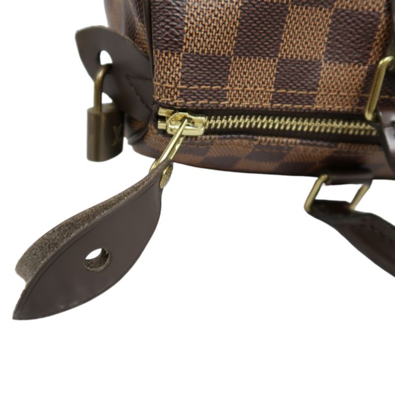 LOUIS VUITTON Speedy 30 Handbag, Damier Ebene Coated Canvas, Brown, No Lock and Keys, With Dust Bag