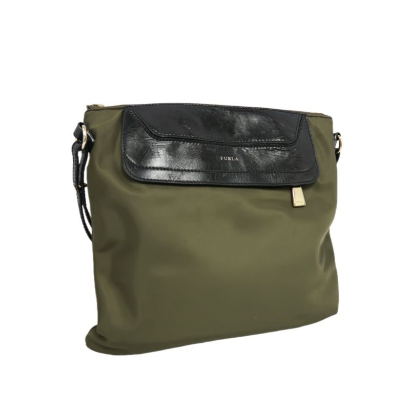 FURLA Green Canvas Crossbody Bag