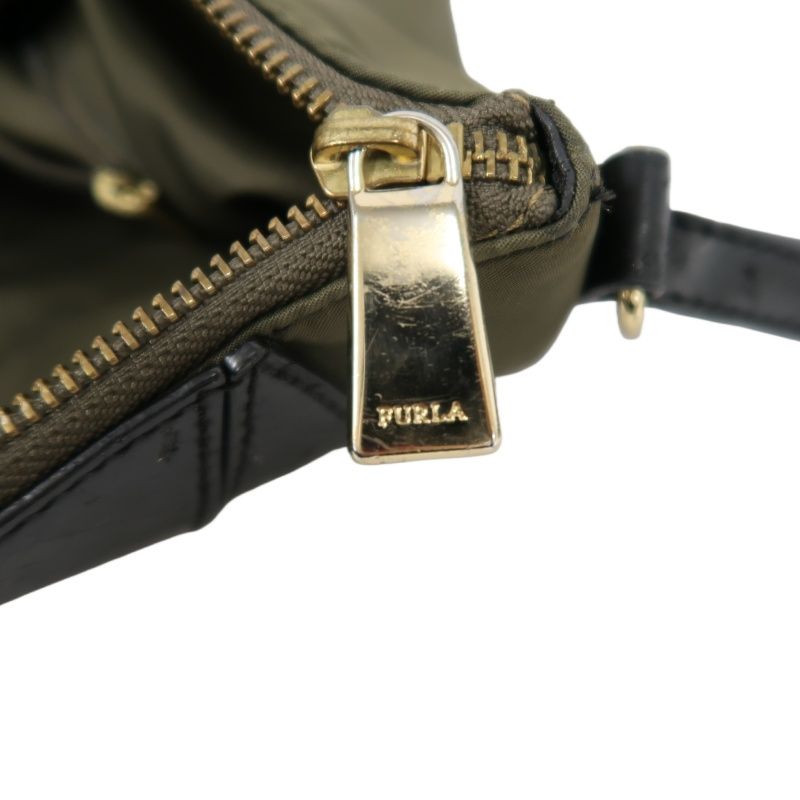 FURLA Green Canvas Crossbody Bag