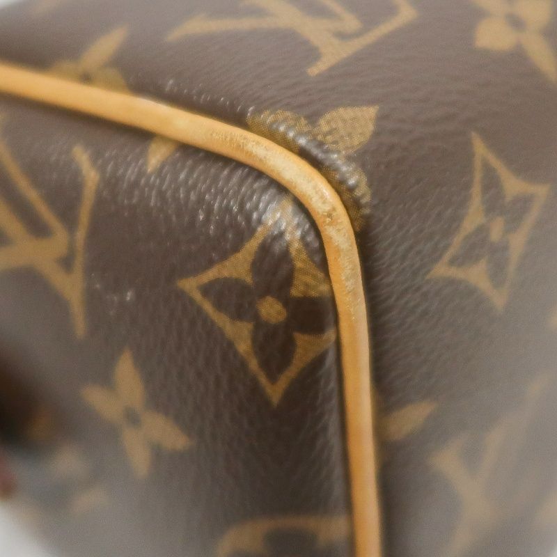 LOUIS VUITTON Speedy 20 Handbag, Monogram Coated Canvas, Brown, With Shoulder Strap