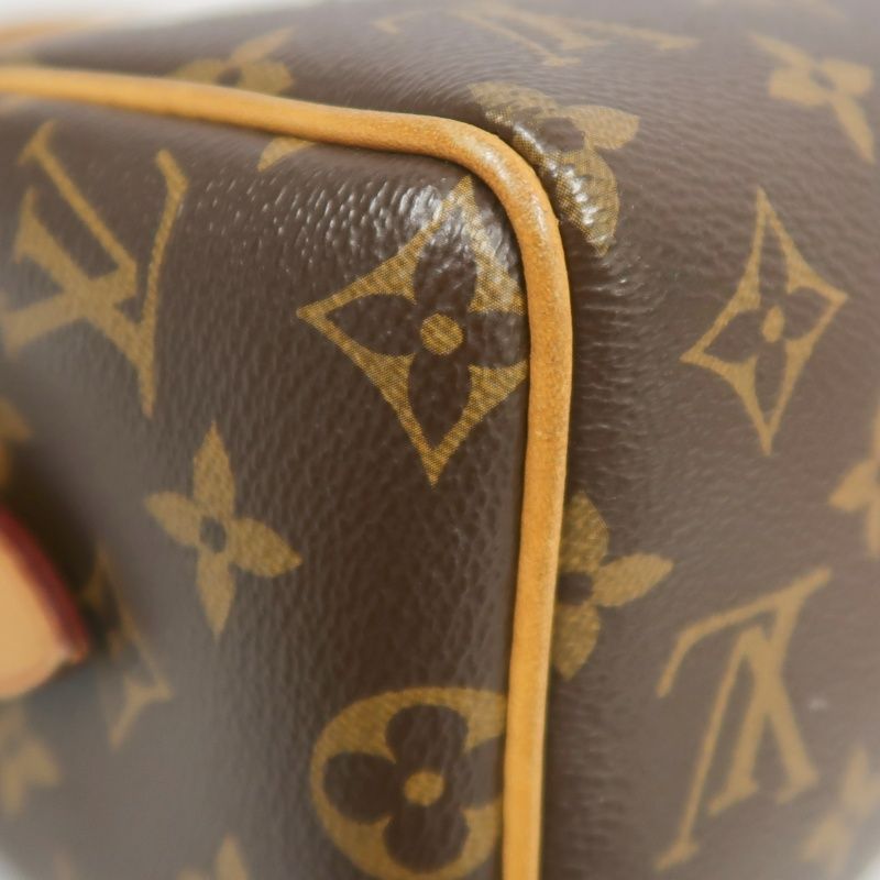 LOUIS VUITTON Speedy 20 Handbag, Monogram Coated Canvas, Brown, With Shoulder Strap