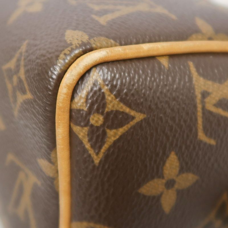 LOUIS VUITTON Speedy 20 Handbag, Monogram Coated Canvas, Brown, With Shoulder Strap