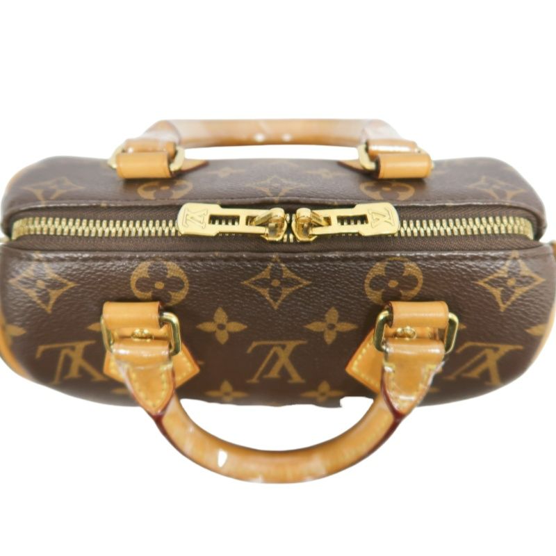 LOUIS VUITTON Speedy 20 Handbag, Monogram Coated Canvas, Brown, With Shoulder Strap