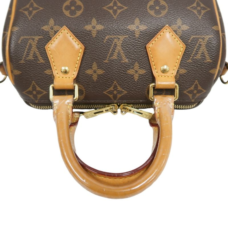 LOUIS VUITTON Speedy 20 Handbag, Monogram Coated Canvas, Brown, With Shoulder Strap
