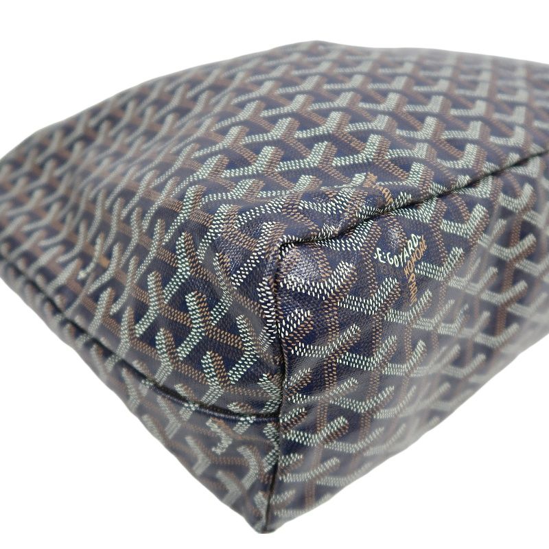 GOYARD Saint Louis Tote Bag, Navy Blue Monogram Coated Canvas, with Matching Pouch Included