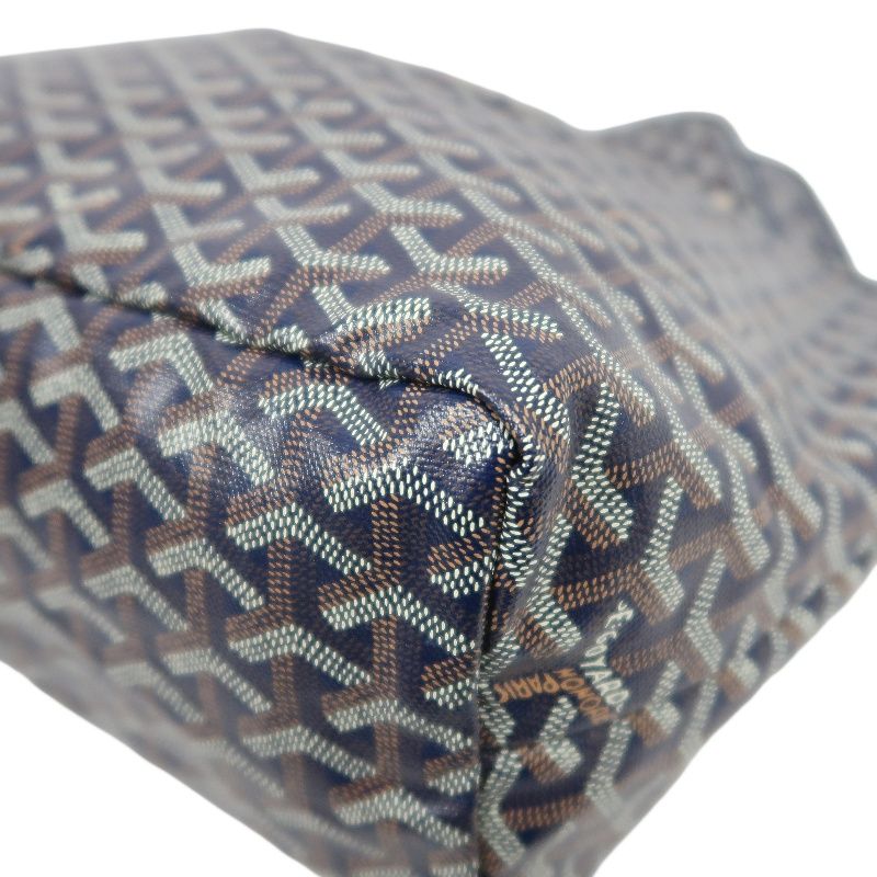 GOYARD Saint Louis Tote Bag, Navy Blue Monogram Coated Canvas, with Matching Pouch Included