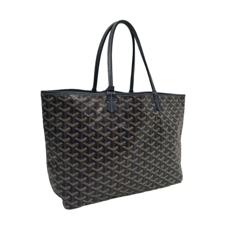 GOYARD Saint Louis Tote Bag, Navy Blue Monogram Coated Canvas, with Matching Pouch Included