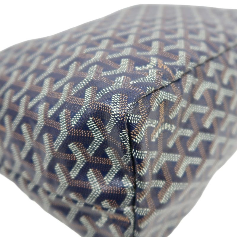 GOYARD Saint Louis Tote Bag, Navy Blue Monogram Coated Canvas, with Matching Pouch Included