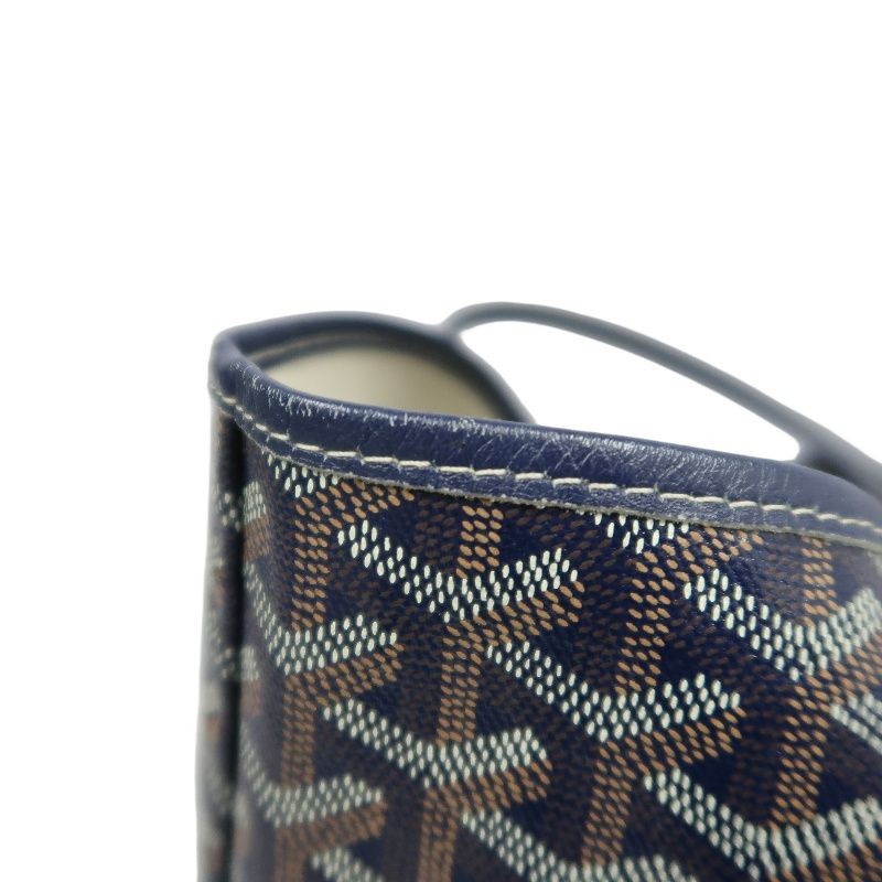 GOYARD Saint Louis Tote Bag, Navy Blue Monogram Coated Canvas, with Matching Pouch Included
