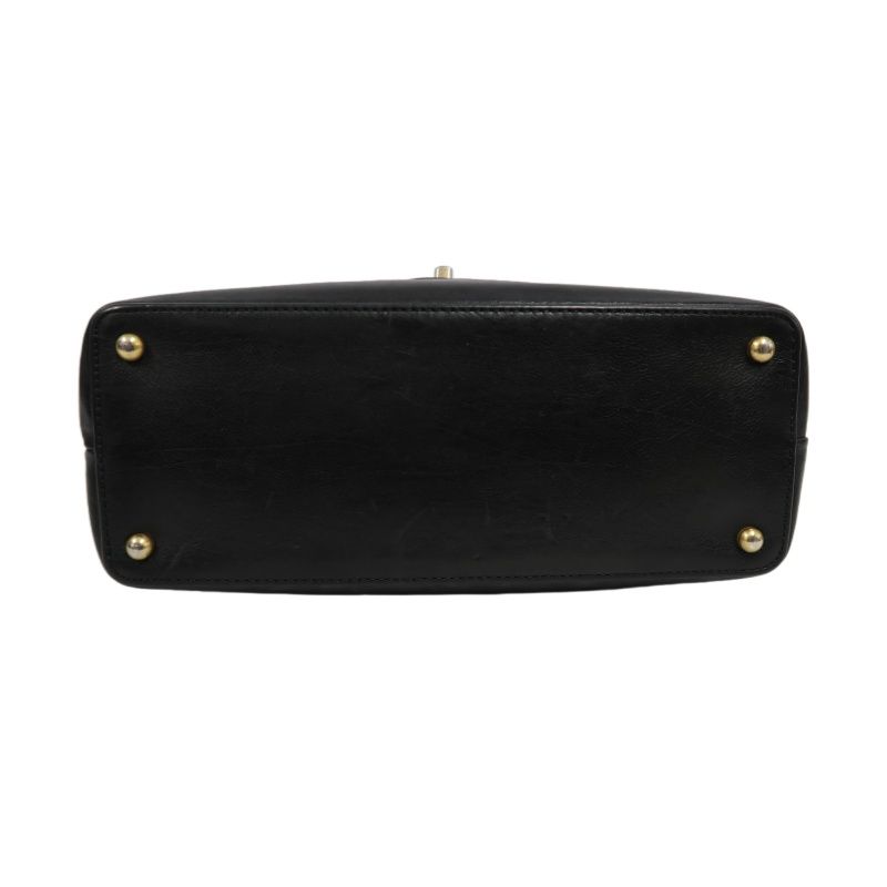 CHANEL Coco Handle Quilted Handbag/Shoulder Bag, Black Caviar Leather