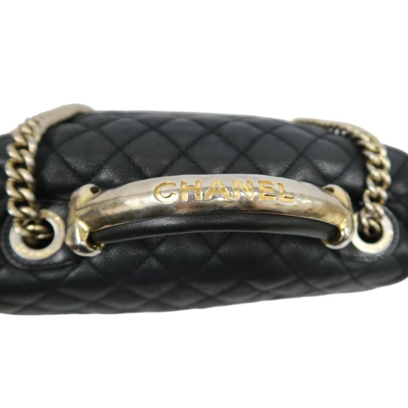 CHANEL Coco Handle Quilted Handbag/Shoulder Bag, Black Caviar Leather