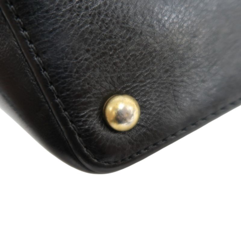 CHANEL Coco Handle Quilted Handbag/Shoulder Bag, Black Caviar Leather