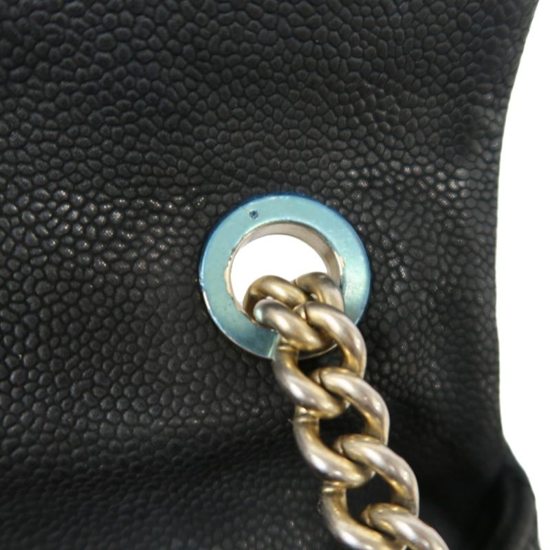 CHANEL Coco Handle Quilted Handbag/Shoulder Bag, Black Caviar Leather