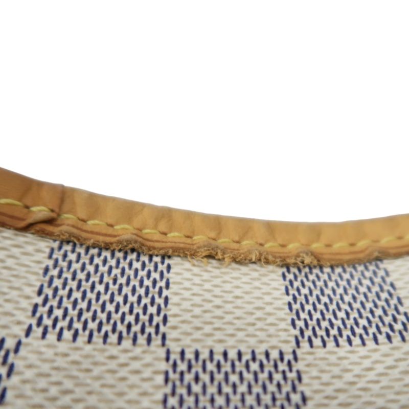 LOUIS VUITTON Neverfull Tote Bag, White Damier Azur Coated Canvas