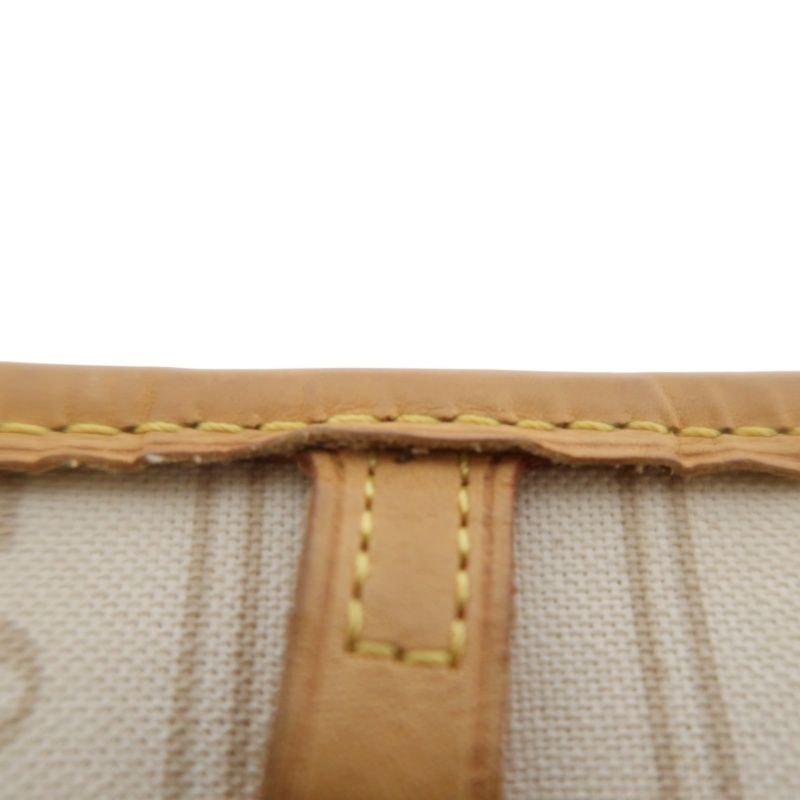LOUIS VUITTON Neverfull Tote Bag, White Damier Azur Coated Canvas