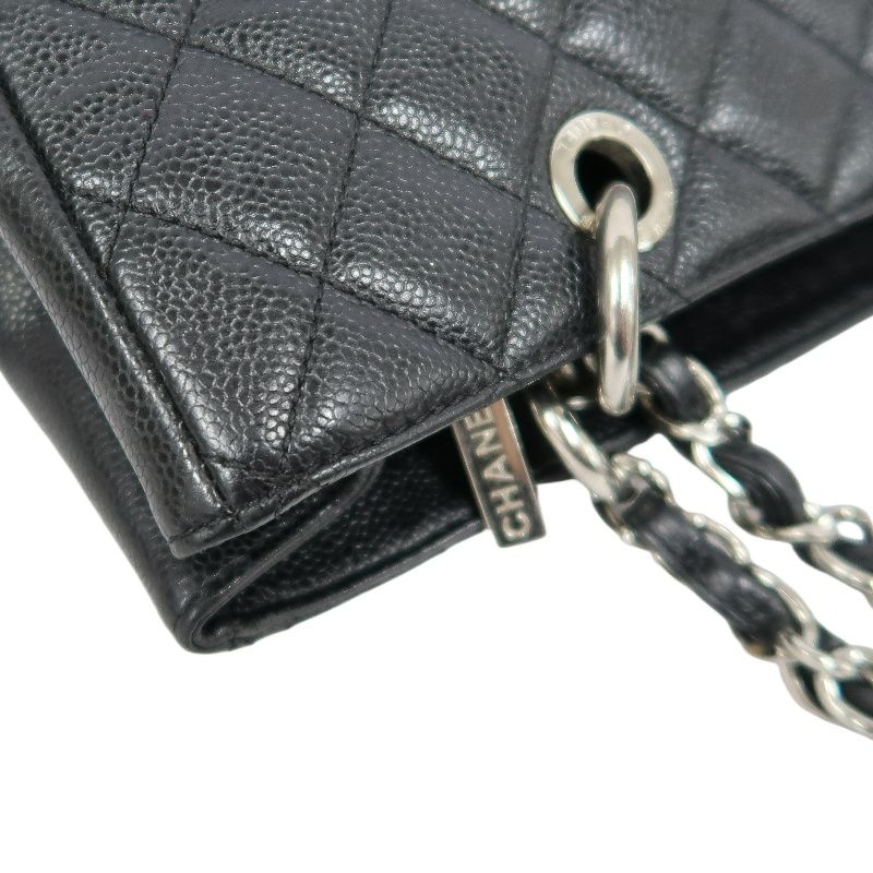 CHANEL CST Tote Bag, Black Caviar Leather with Silver-tone Hardware
