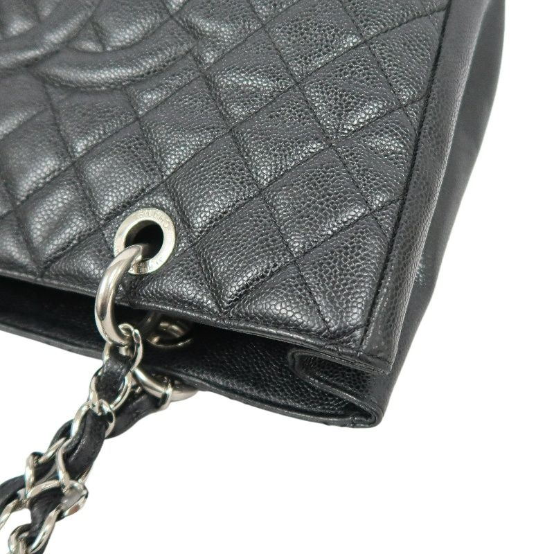CHANEL CST Tote Bag, Black Caviar Leather with Silver-tone Hardware