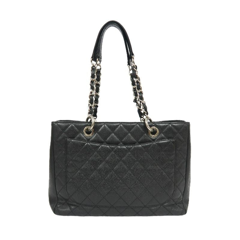 CHANEL CST Tote Bag, Black Caviar Leather with Silver-tone Hardware