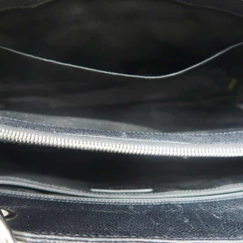 CHANEL CST Tote Bag, Black Caviar Leather with Silver-tone Hardware