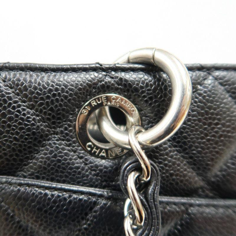 CHANEL CST Tote Bag, Black Caviar Leather with Silver-tone Hardware