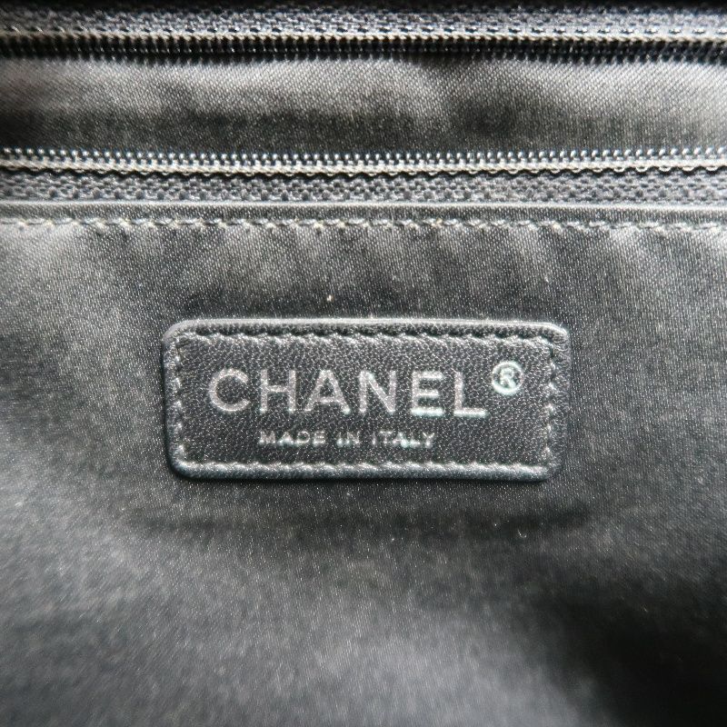 CHANEL CST Tote Bag, Black Caviar Leather with Silver-tone Hardware