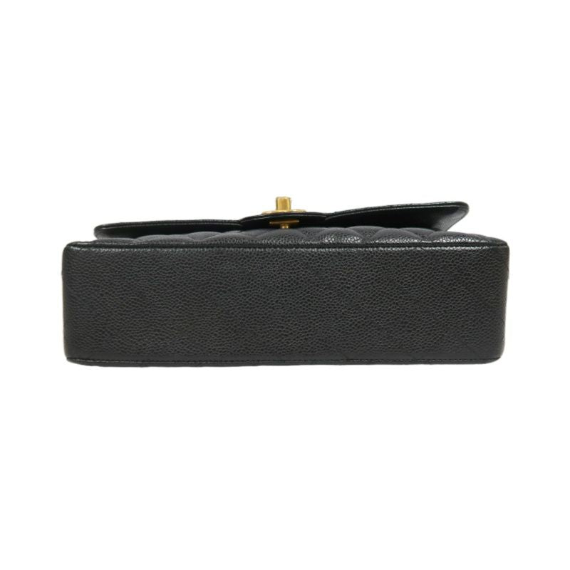 CHANEL Classic Flap Quilted Crossbody Bag, Black Caviar Leather with Gold-tone Hardware