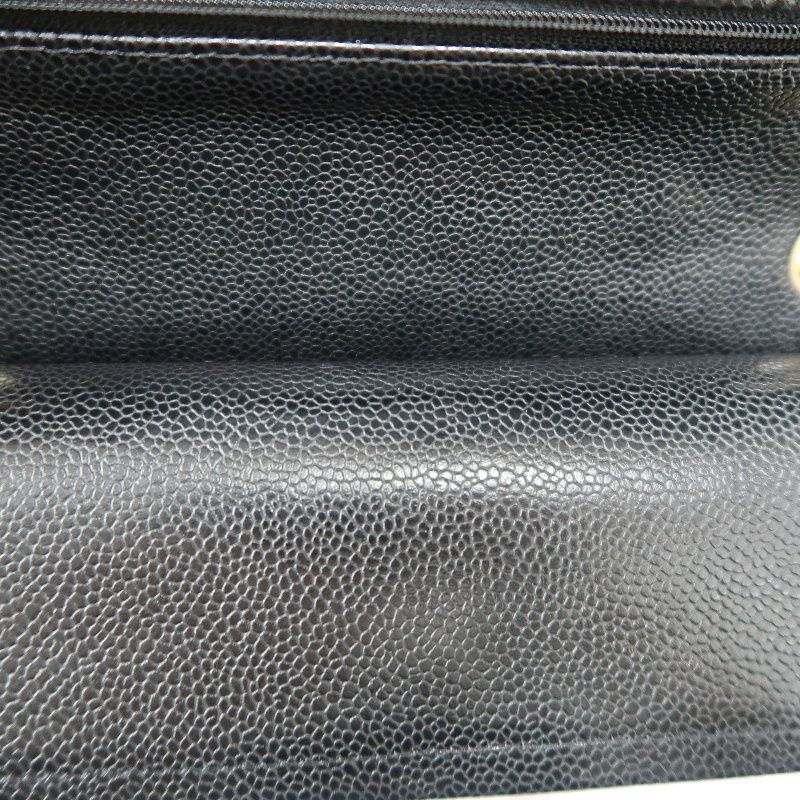 CHANEL Classic Flap Quilted Crossbody Bag, Black Caviar Leather with Gold-tone Hardware