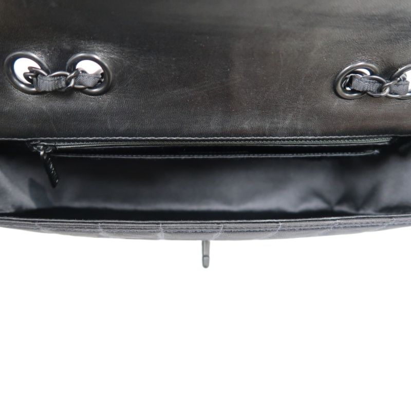CHANEL New Travel Chocolate Bar Matelasse Chain Shoulder Bag, Black, with Authenticity Card; CHANEL Black Canvas Ice Grid Classic Flap (CF) Shoulder Bag