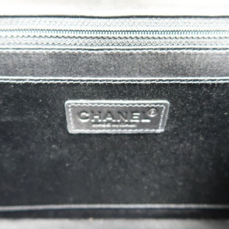 CHANEL New Travel Chocolate Bar Matelasse Chain Shoulder Bag, Black, with Authenticity Card; CHANEL Black Canvas Ice Grid Classic Flap (CF) Shoulder Bag